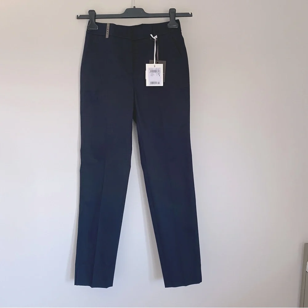 PESERICO Iconic fit trouser in cool comfort cotton matte satin NWT size 40 IT - Picture 1 of 7